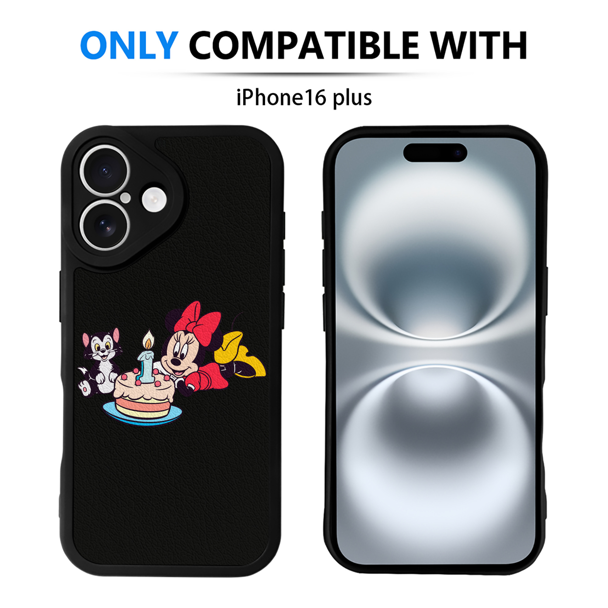 （画像用） ミッキーマウス Mickey Mouse 【iPhone 16シリーズ対応】シリコンスマホケース（レザー調） 材質：シリコン